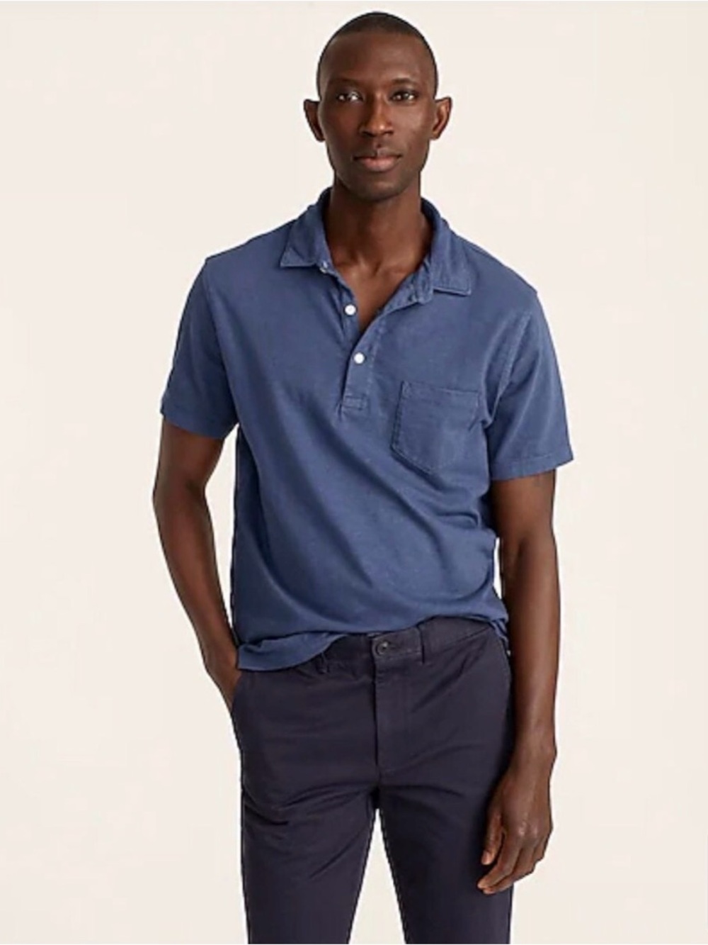 J.Crew garment dyed slub cotton polo shirt